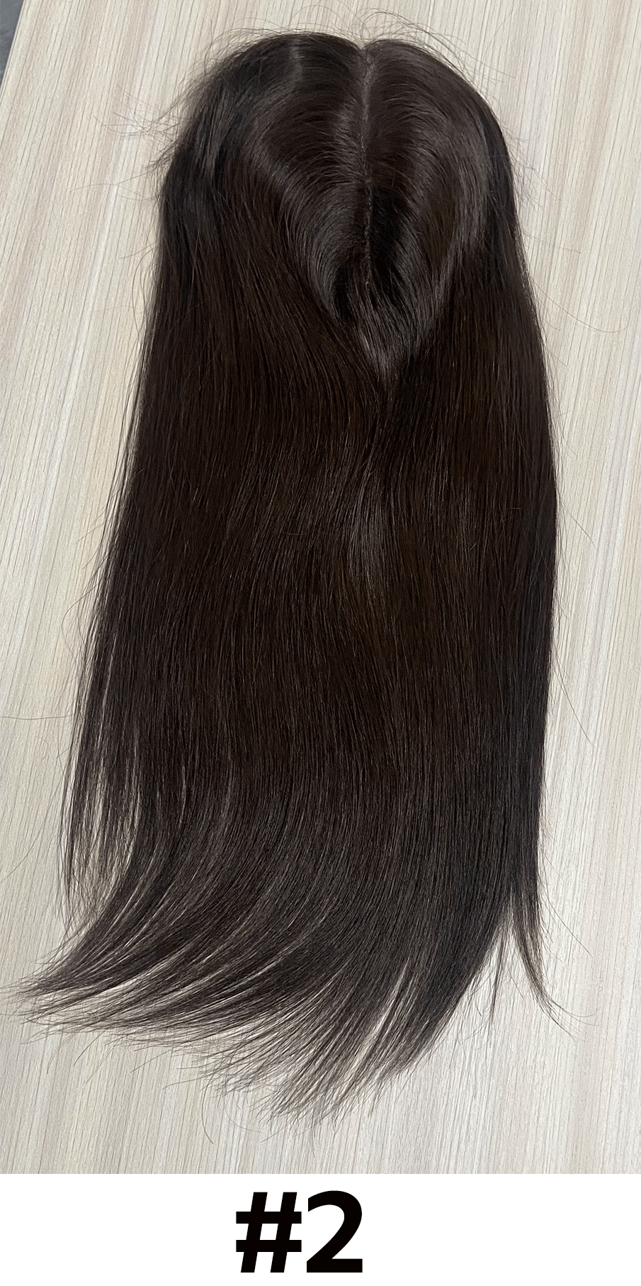 Cedar | Raw Cuticle Human Hair 8.5x9'' mono Topper 5x5'' middle half handtied with weftback 60% Hair End Ratio