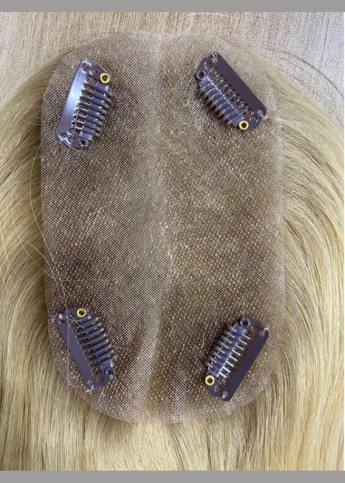 Belle | Raw Cuticle Human Hair 3x5'' Full mono Topper Full Handmade 60% Hair End Ratio