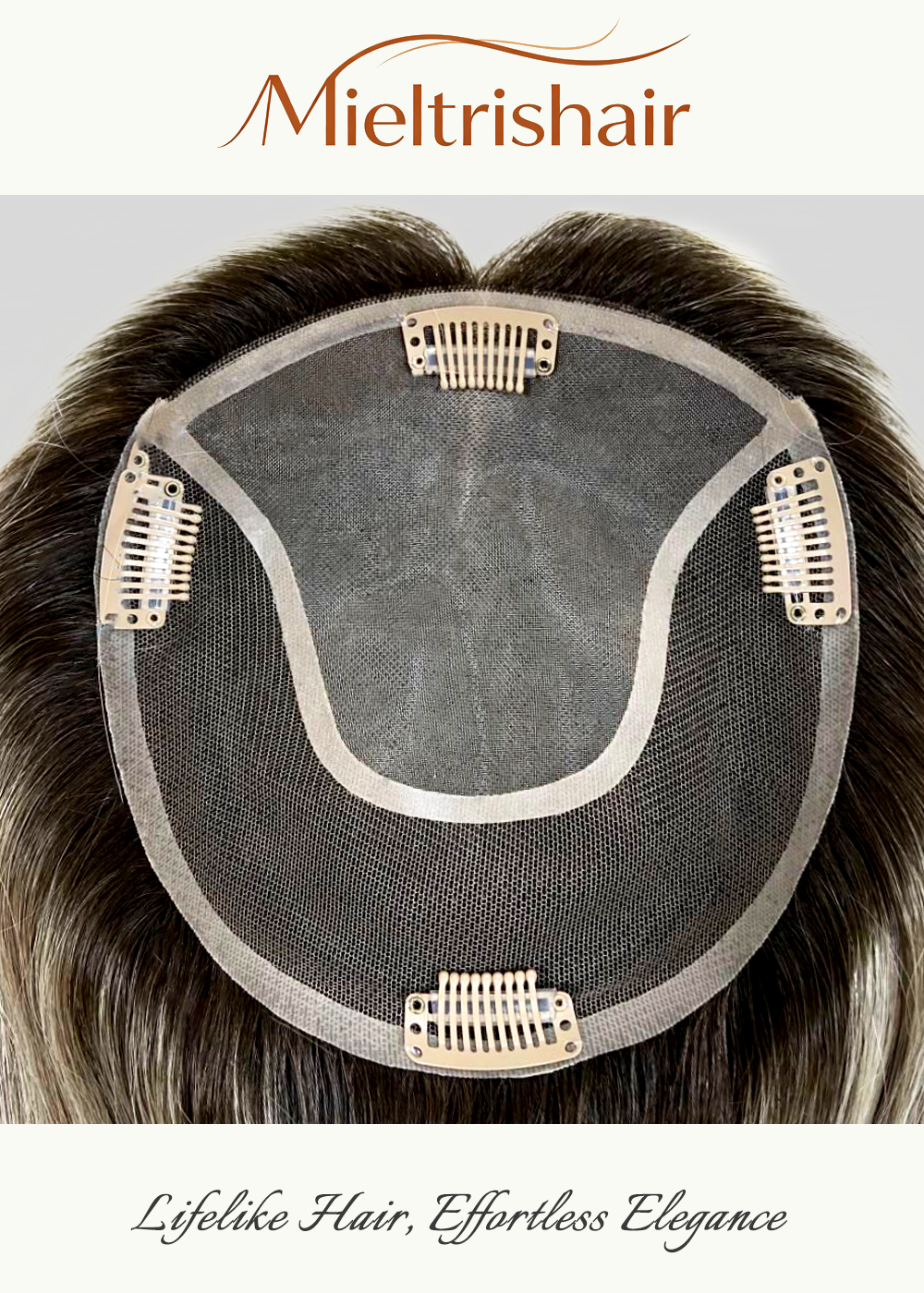 5.5" x 6" Mono Top Lace Back Full Handmade Chinese Cuticle Raw Human Hair Topper | 120% Normal Density