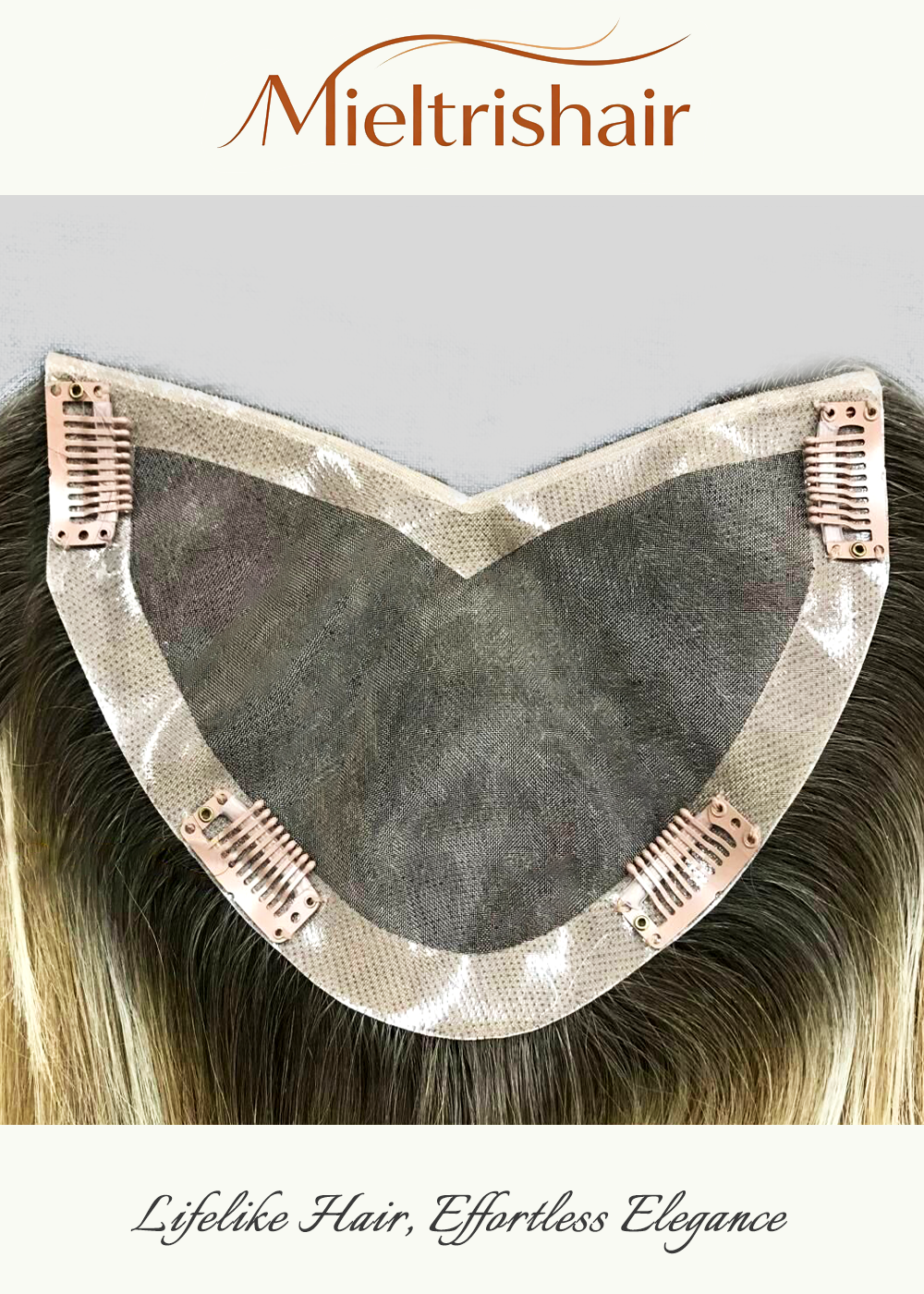 4" x 7" V Shape Full Mono Base Full Handmade Chinese Cuticle Raw Human Hair Topper | 120% Normal Density