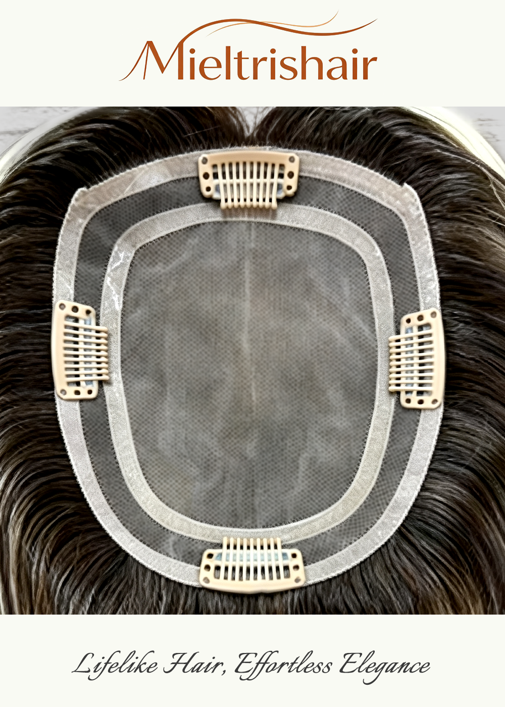 5" x 6" Full Mono Base Full Handmade Chinese Cuticle Raw Human Hair Topper | 120% Normal Density