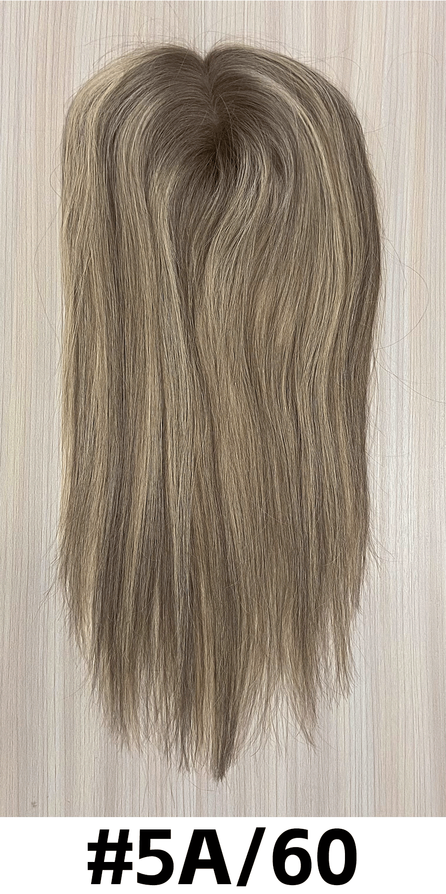 Cedar | Raw Cuticle Human Hair 8.5x9'' mono Topper 5x5'' middle half handtied with weftback 60% Hair End Ratio