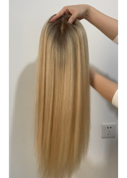 Zephyr | Raw Cuticle Human Hair 6x7'' silk Base Topper with silk cloth cover full handtied 60% Hair End Ratio