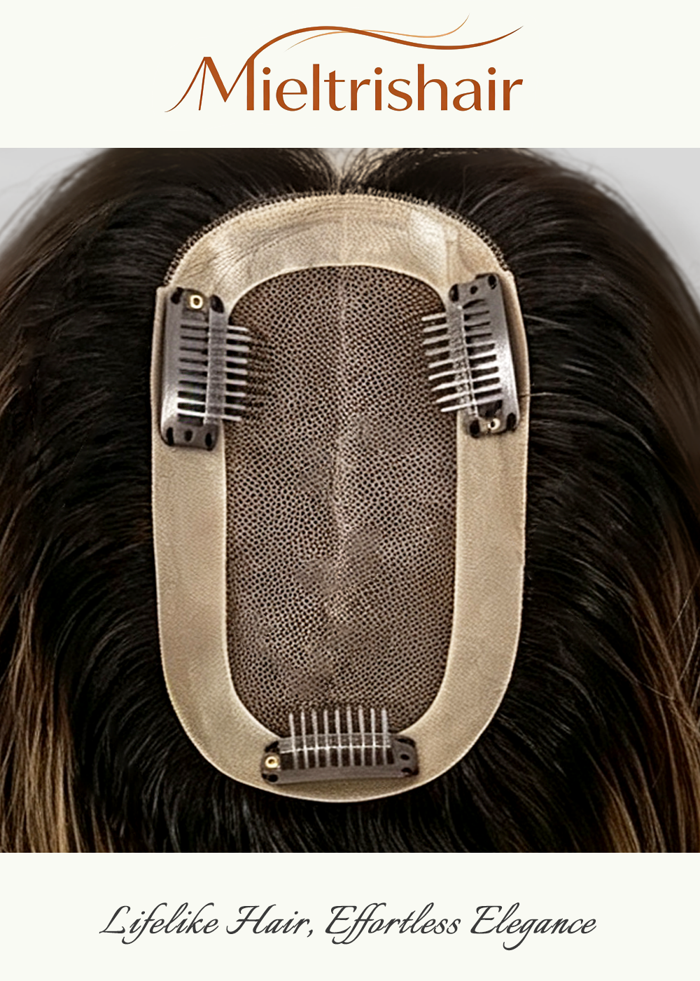 3" x 5.5" Nora Full Mono Base Full Handmade Chinese Cuticle Raw Human Hair Topper | 120% Normal Density