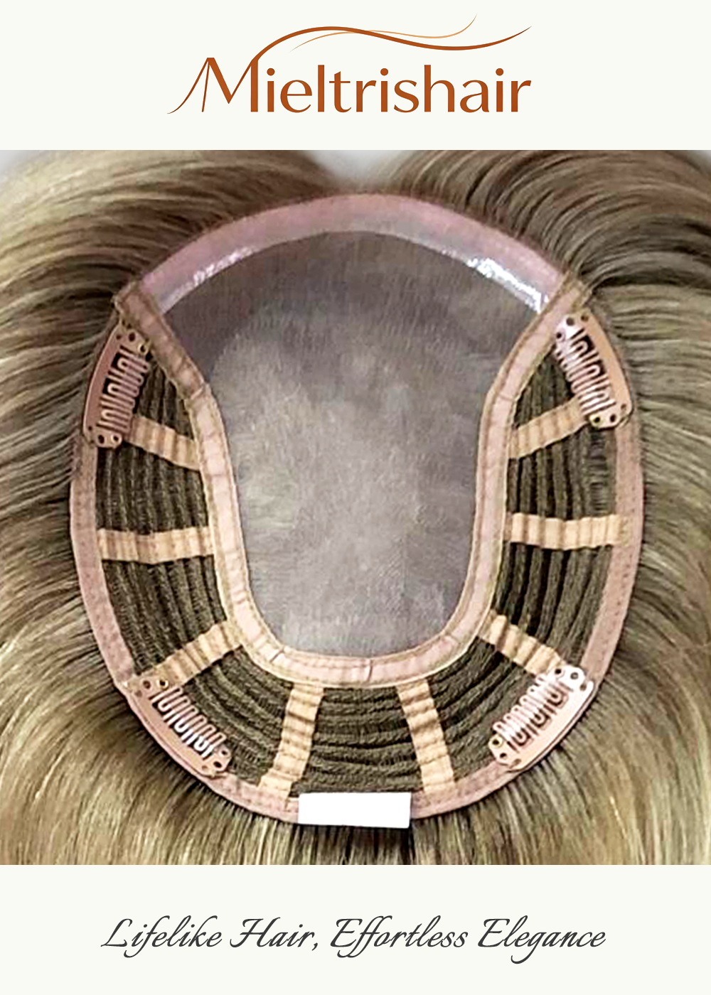 6"x 7" Mono Base Weft Back Half Handmade Chinese Cuticle Raw Human Hair Topper | 120% Normal Density