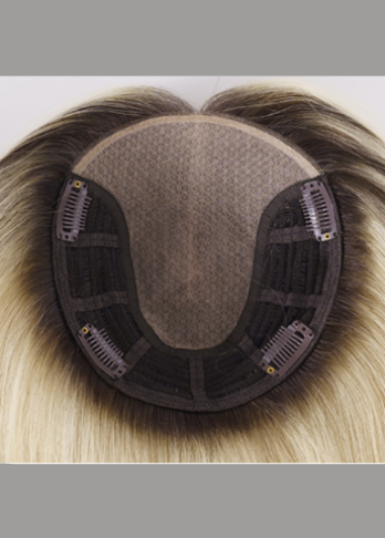 Stream | Raw Cuticle Human Hair 6.5x7'' silk Base Topper 4x6'' middle with weftback half handtied 60% Hair End Ratio