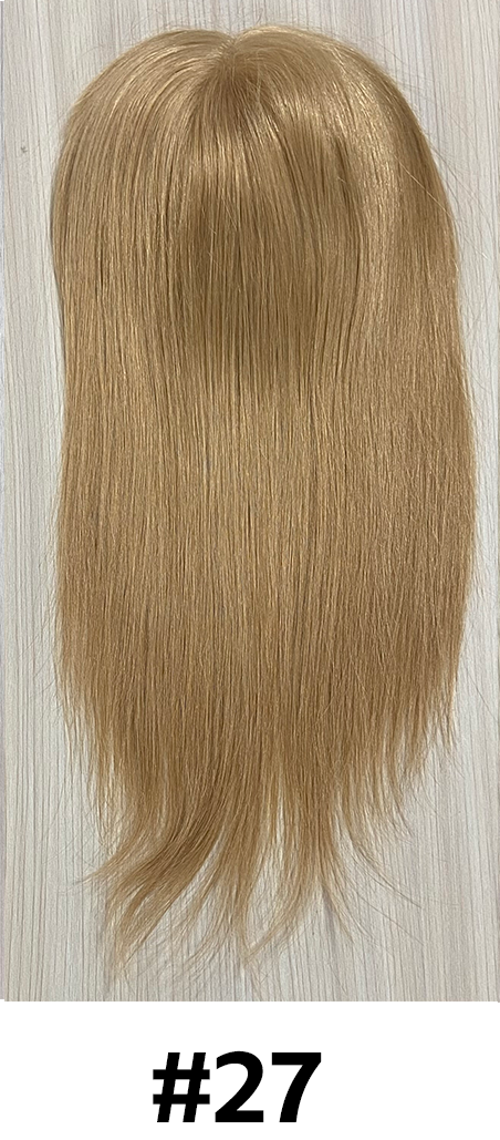 7.5" x 8" Mono Top Weft Back Chinese Cuticle Raw Human Hair Topper | 120% Normal Density