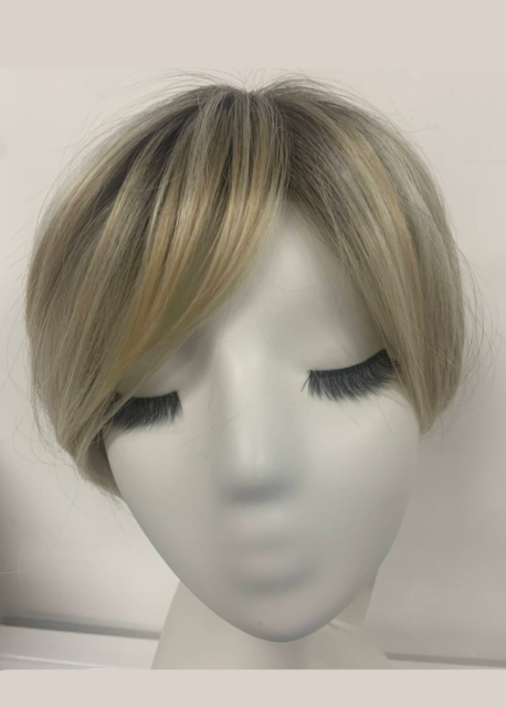 Gold Mono | High Heat Synthetic Wig 4.5x5''Mono top half handmade