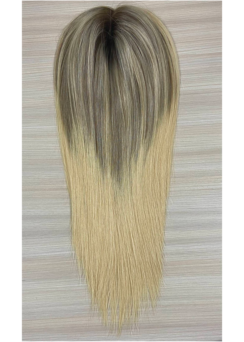 Nova | Raw Cuticle Human Hair 7.5x8'' Full mono Topper Middle mono with weft back 80% Hair End Ratio
