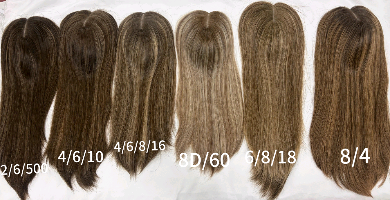 Comet | Raw Cuticle Human Hair 8x8'' silk Base Topper 4x4'' Middle with weftback half handmade injection 100% Hair End Ratio
