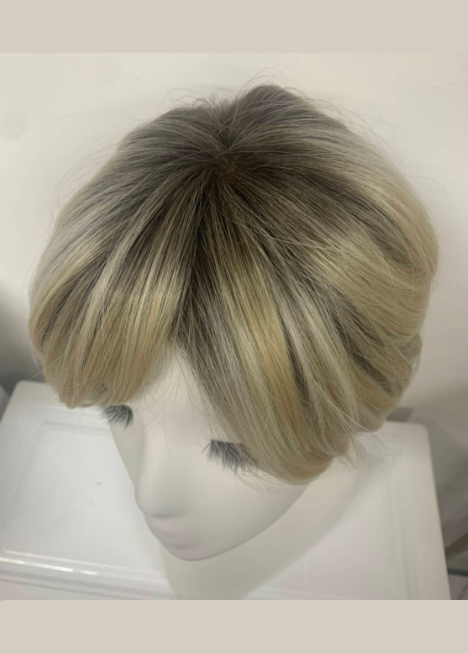 Gold Mono | High Heat Synthetic Wig 4.5x5''Mono top half handmade