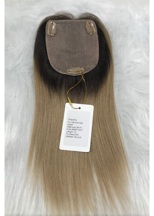 Eclipse | Raw Cuticle Human Hair 4x5'' silk Base Topper full machine-made injection with diamond net cover 60% Hair End Ratio
