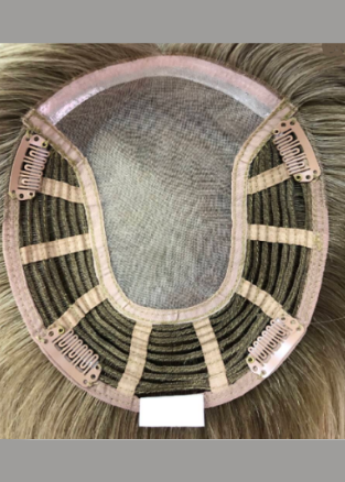 Maple | Raw Cuticle Human Hair 6x7'' mono Base Topper with weftback half handmade 80% Hair End Ratio