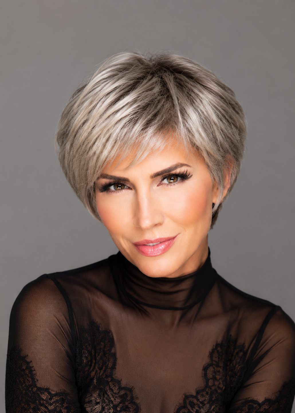 Salt & Pepper | Kanekalon High Heat Synthetic Front Lace Machine Made Wig