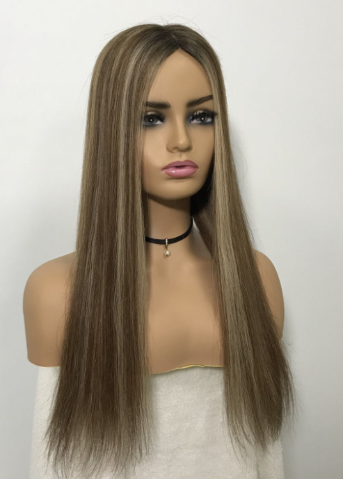 Starlight | Raw Cuticle Human Hair 6x7'' silk Base Topper with silk cloth cover 60% Hair End Ratio mono lace in the front
