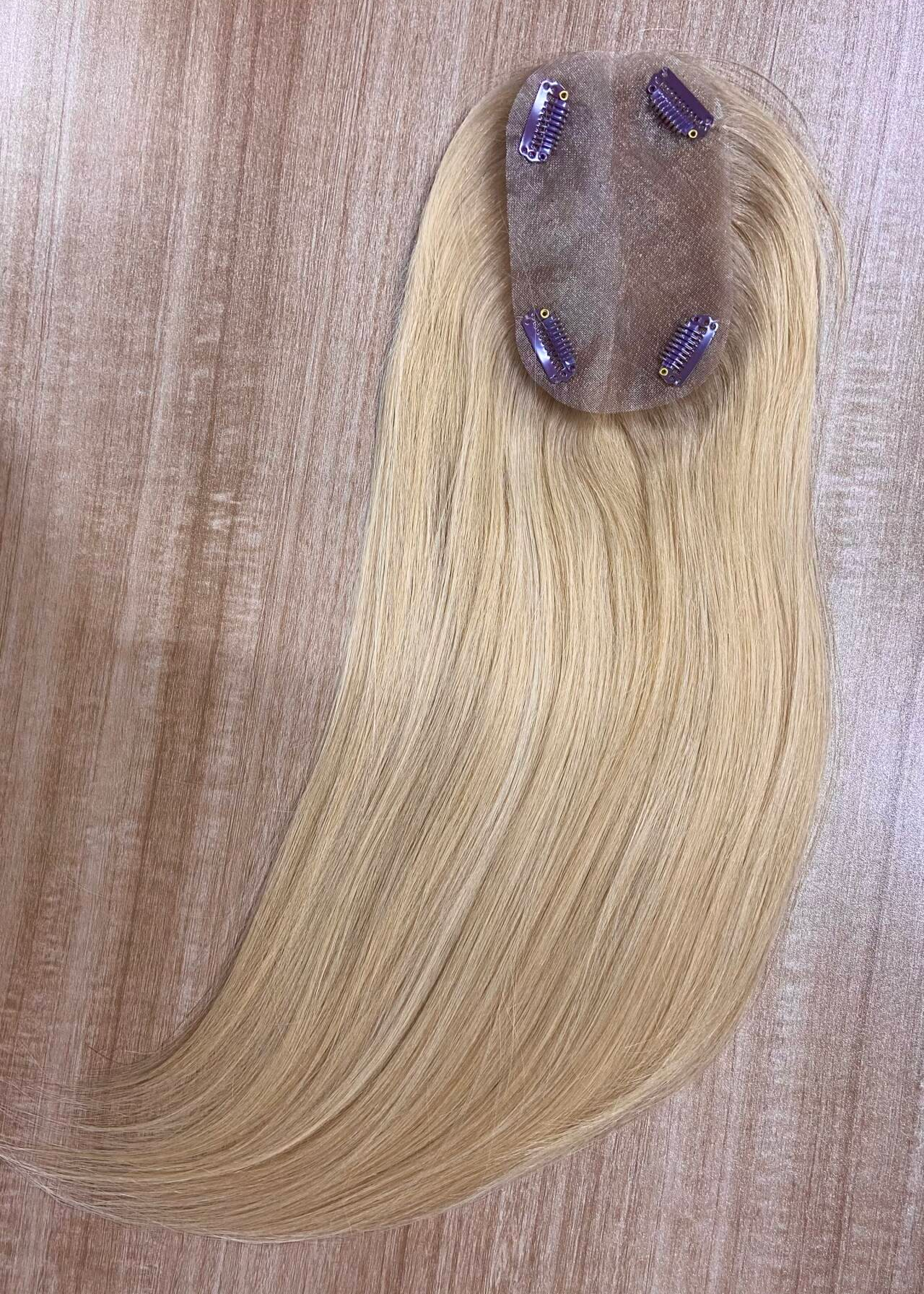 Belle | Raw Cuticle Human Hair 3x5'' Full mono Topper Full Handmade 60% Hair End Ratio
