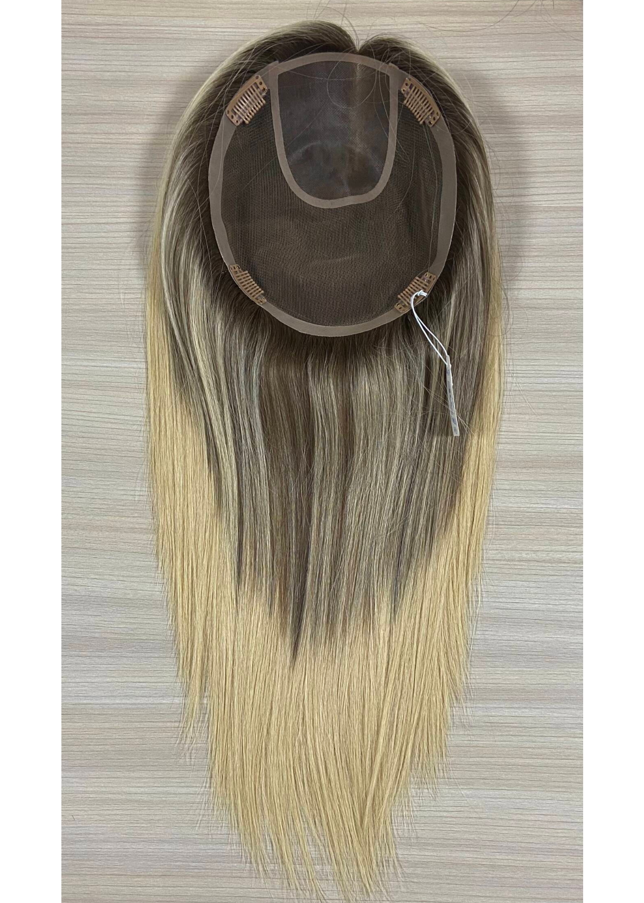 Nova | Raw Cuticle Human Hair 7.5x8'' Full mono Topper Middle mono with weft back 80% Hair End Ratio
