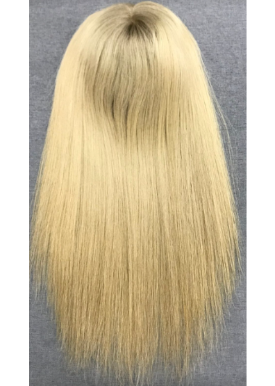 Feather | Raw Cuticle Human Hair 8x8'' silk Base Topper 4x4'' middle with weftback half handtied 80% Hair End Ratio