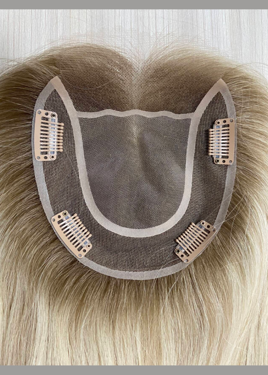 Clover | Raw Cuticle Human Hair 5.5x6'' mono Top lace Back Topper 80% Hair End Ratio soft lace in the front