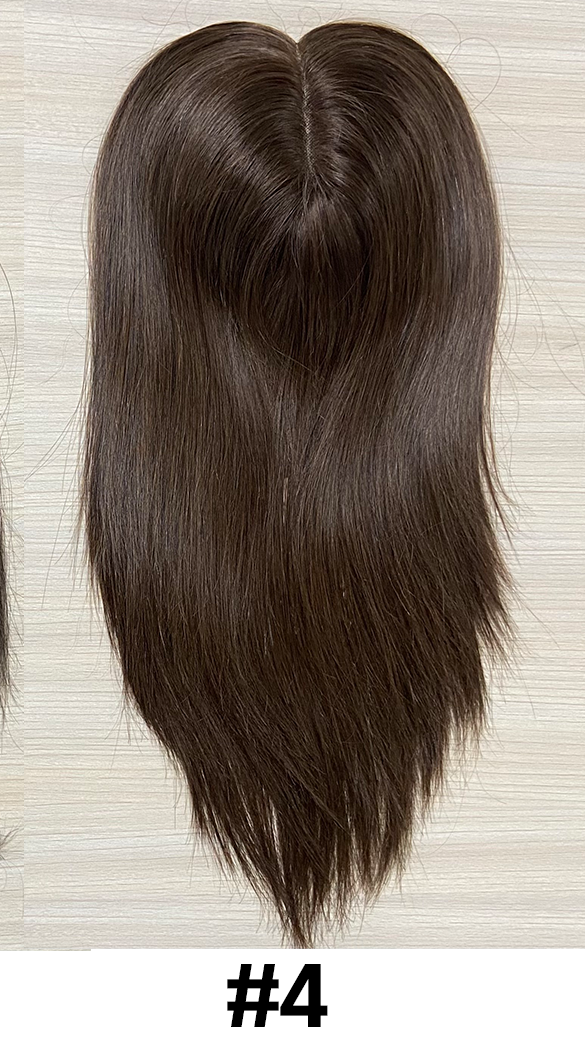 7.5" x 8" Mono Top Weft Back Chinese Cuticle Raw Human Hair Topper | 120% Normal Density