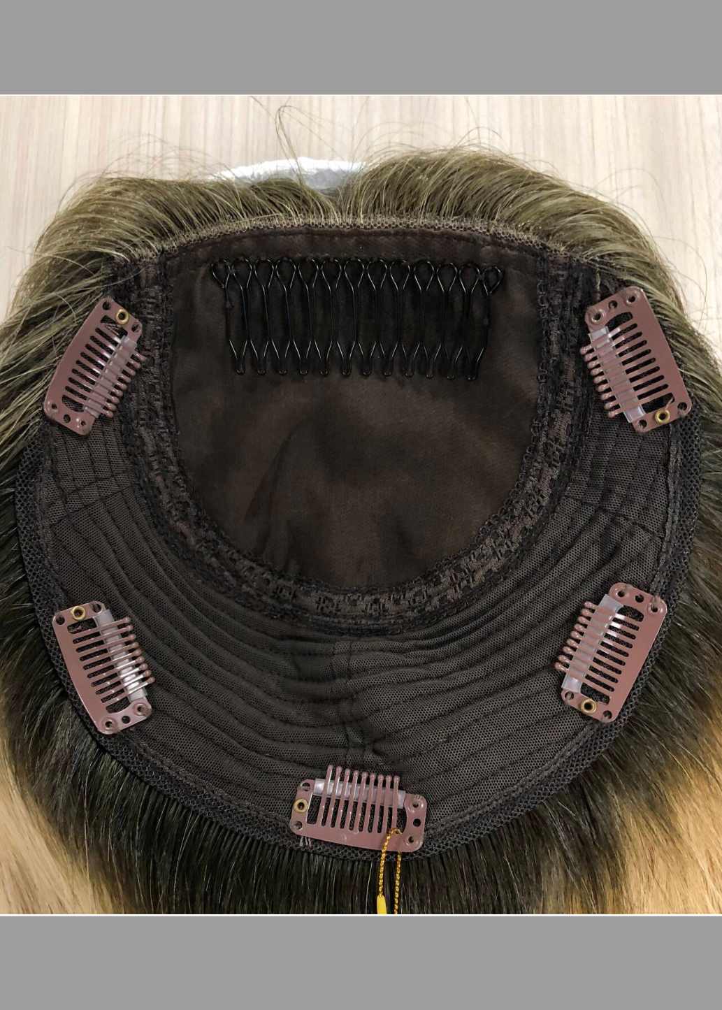 Comet | Raw Cuticle Human Hair 8x8'' silk Base Topper 4x4'' Middle with weftback half handmade injection 100% Hair End Ratio