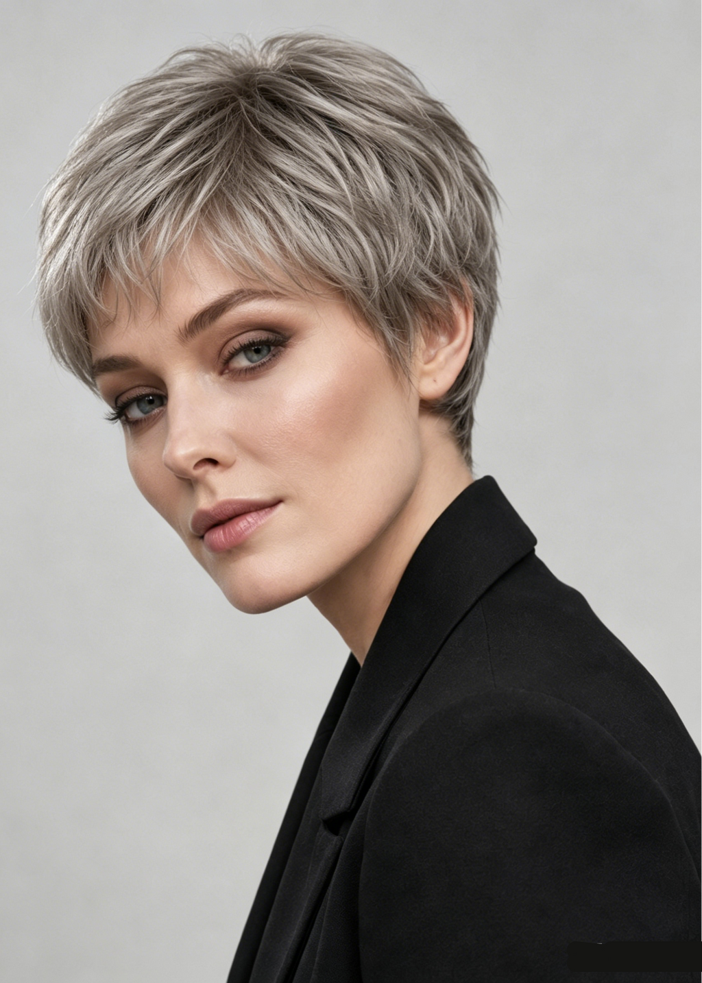 Silver Mono | High Heat Synthetic Wig 5x5''Mono top half handmade