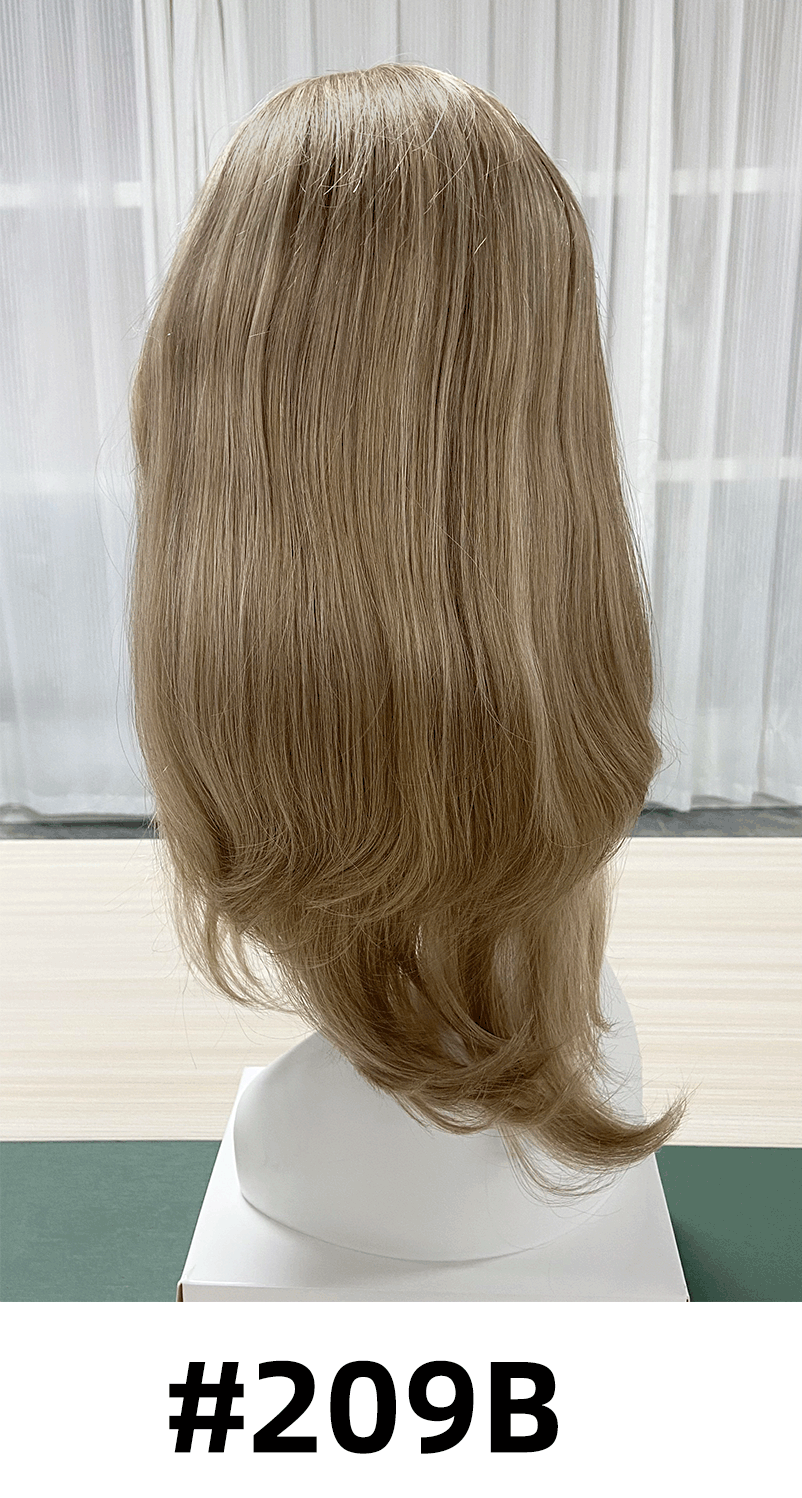 Maple | Raw Cuticle Human Hair 6x7'' mono Base Topper with weftback half handmade 80% Hair End Ratio
