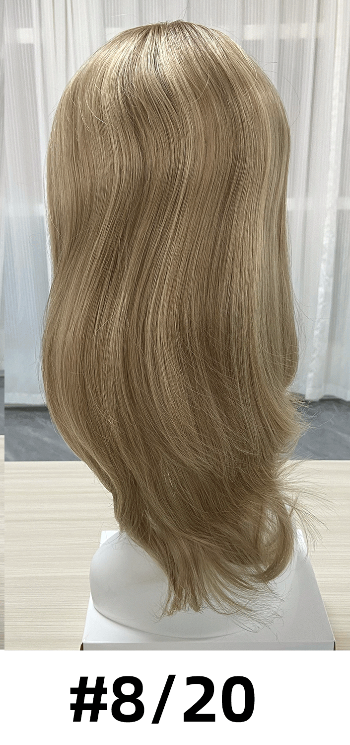 Maple | Raw Cuticle Human Hair 6x7'' mono Base Topper with weftback half handmade 80% Hair End Ratio