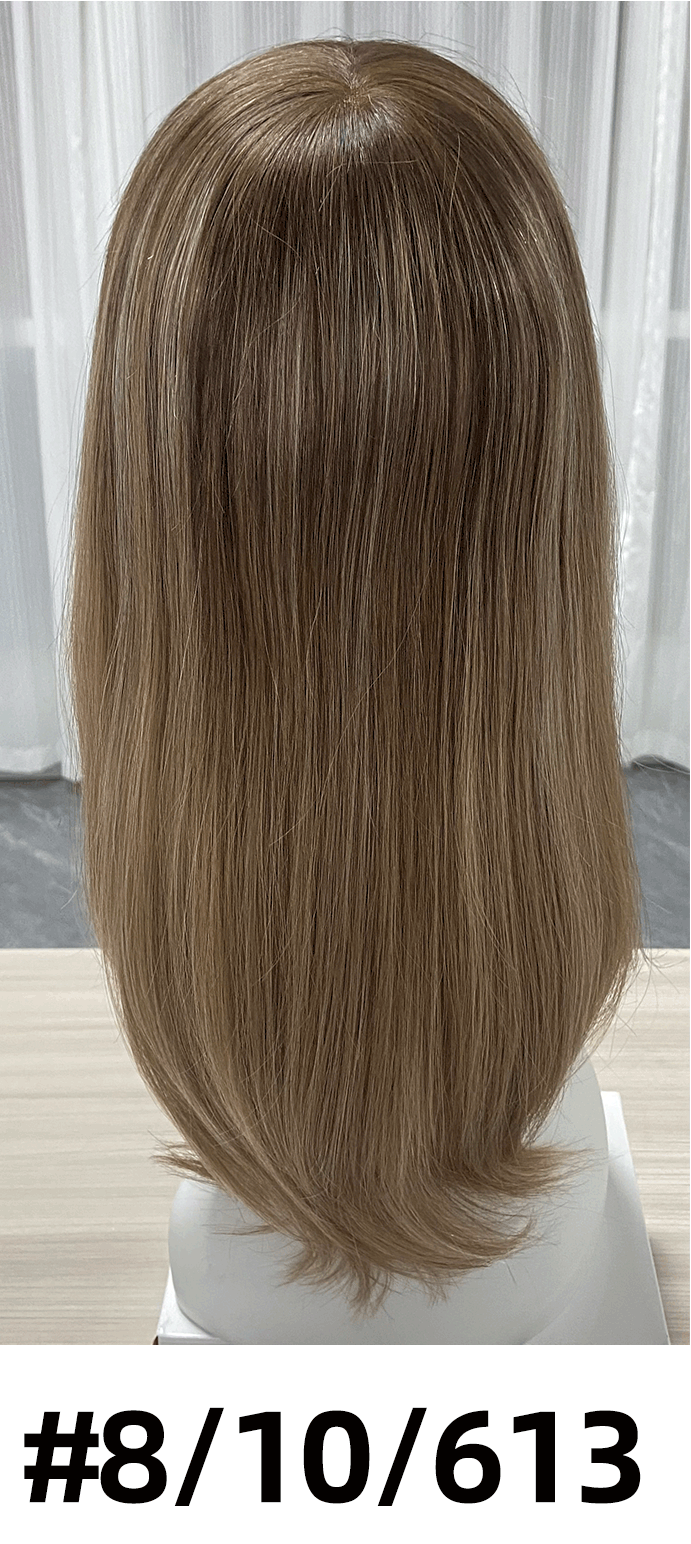 Maple | Raw Cuticle Human Hair 6x7'' mono Base Topper with weftback half handmade 80% Hair End Ratio