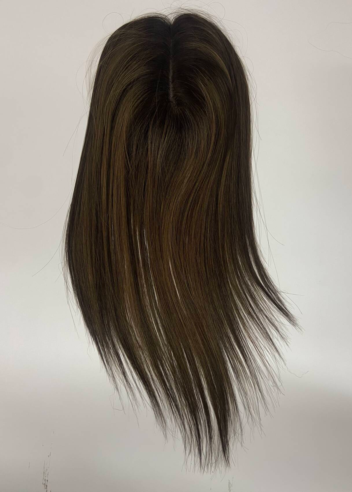 Joy | Raw Cuticle Human Hair 3x5.5'' Full mono Topper Full Handmade 60% Hair End Ratio