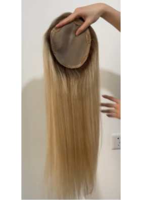 Zephyr | Raw Cuticle Human Hair 6x7'' silk Base Topper with silk cloth cover full handtied 60% Hair End Ratio