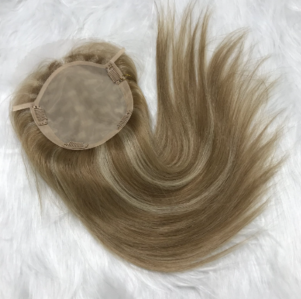 Starlight | Raw Cuticle Human Hair 6x7'' silk Base Topper with silk cloth cover 60% Hair End Ratio mono lace in the front