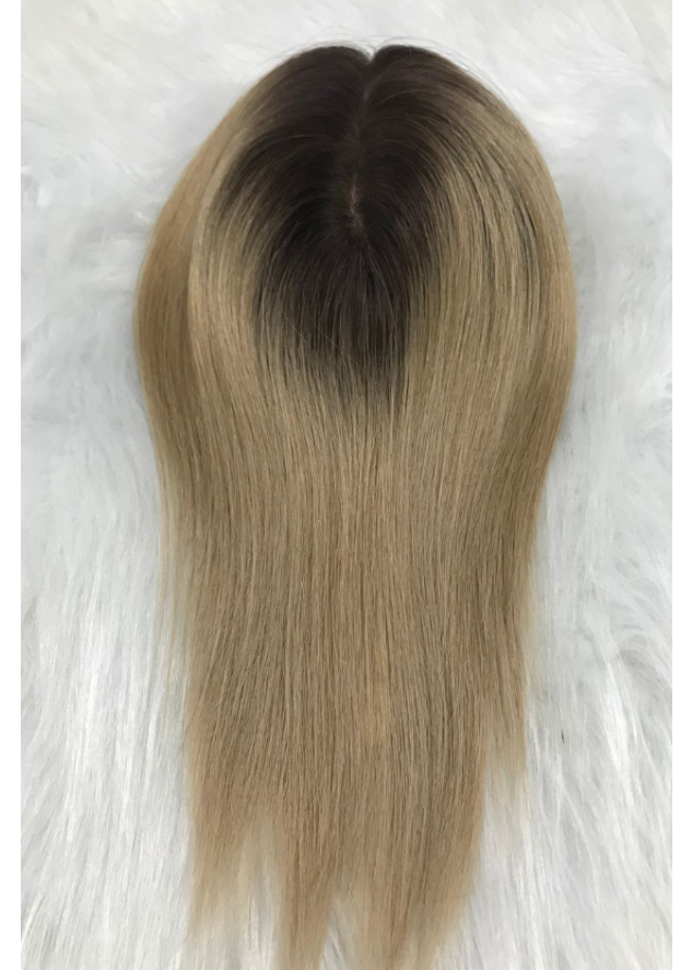 Eclipse | Raw Cuticle Human Hair 4x5'' silk Base Topper full machine-made injection with diamond net cover 60% Hair End Ratio