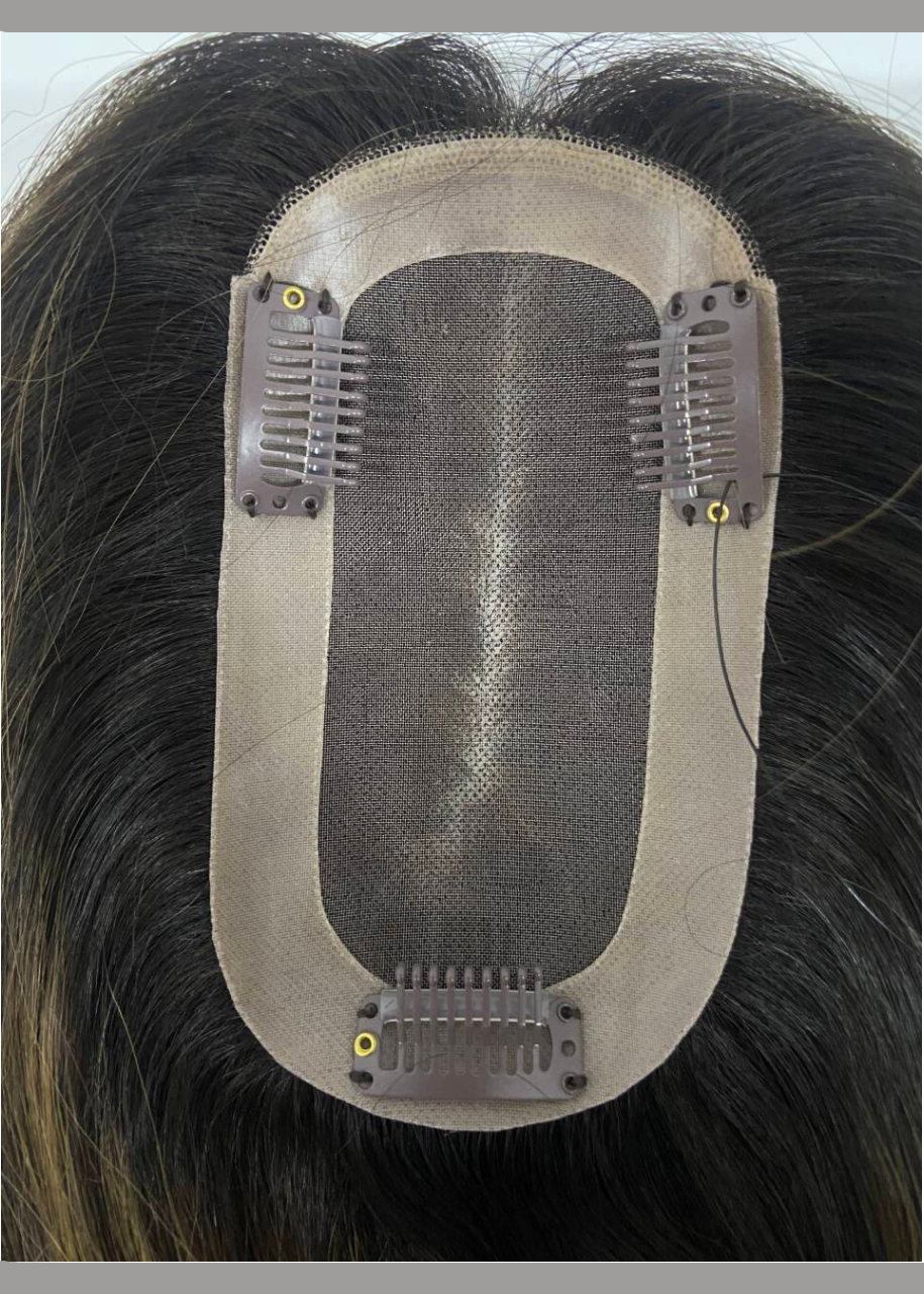 Joy | Raw Cuticle Human Hair 3x5.5'' Full mono Topper Full Handmade 60% Hair End Ratio