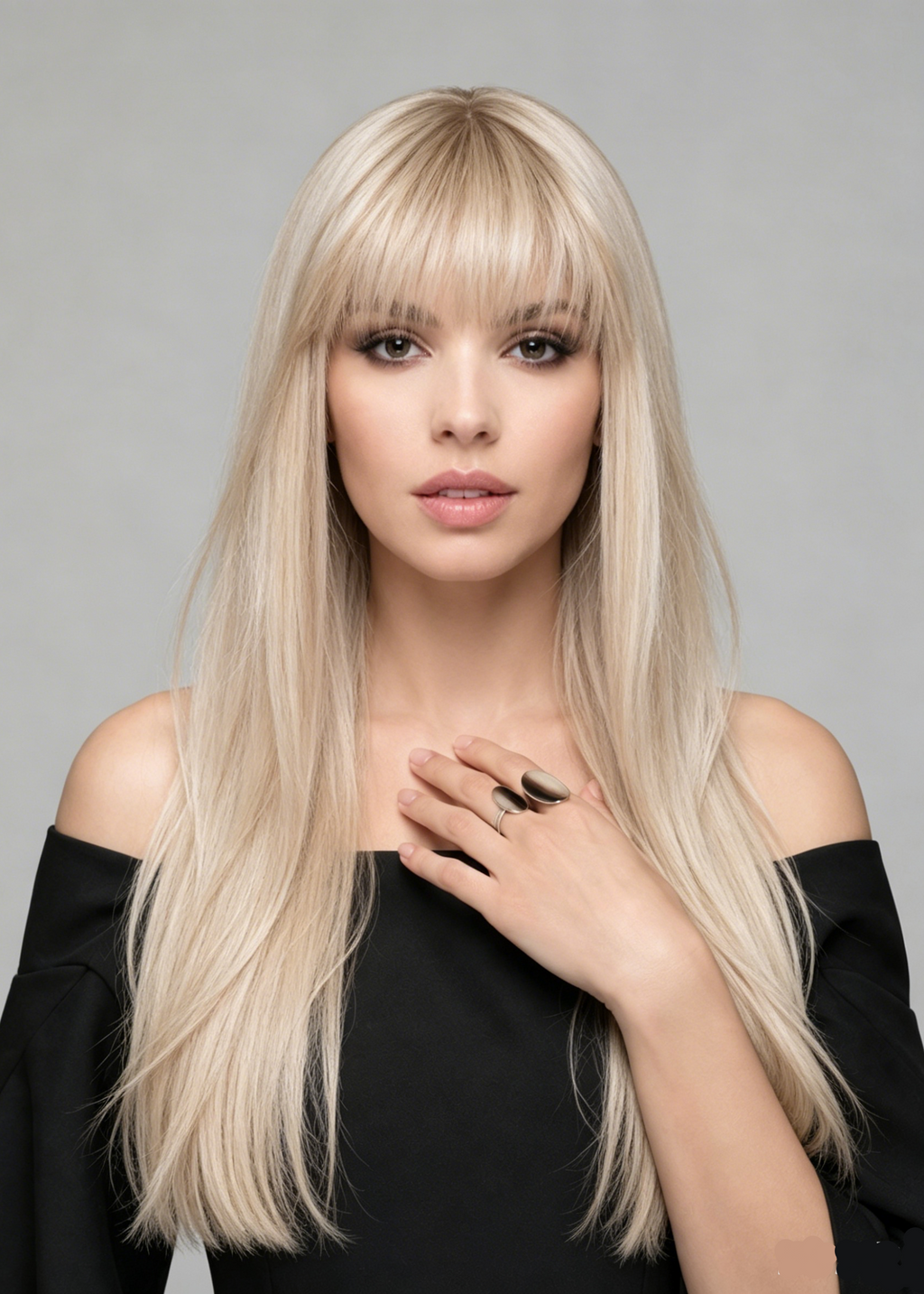 Snowflake | High Heat Synthetic Wig mono crown half handmade