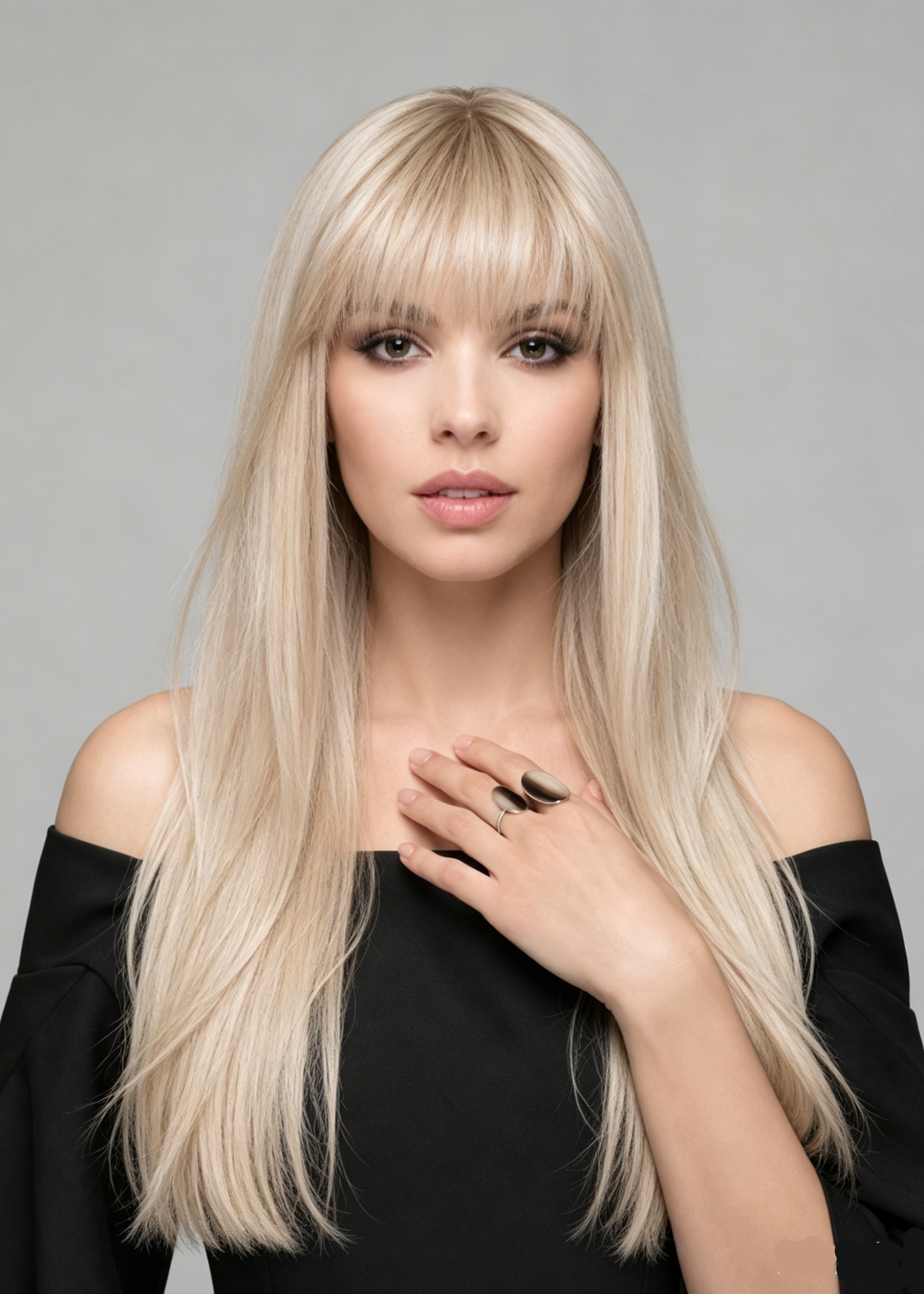Snowflake | High Heat Synthetic Wig mono crown half handmade