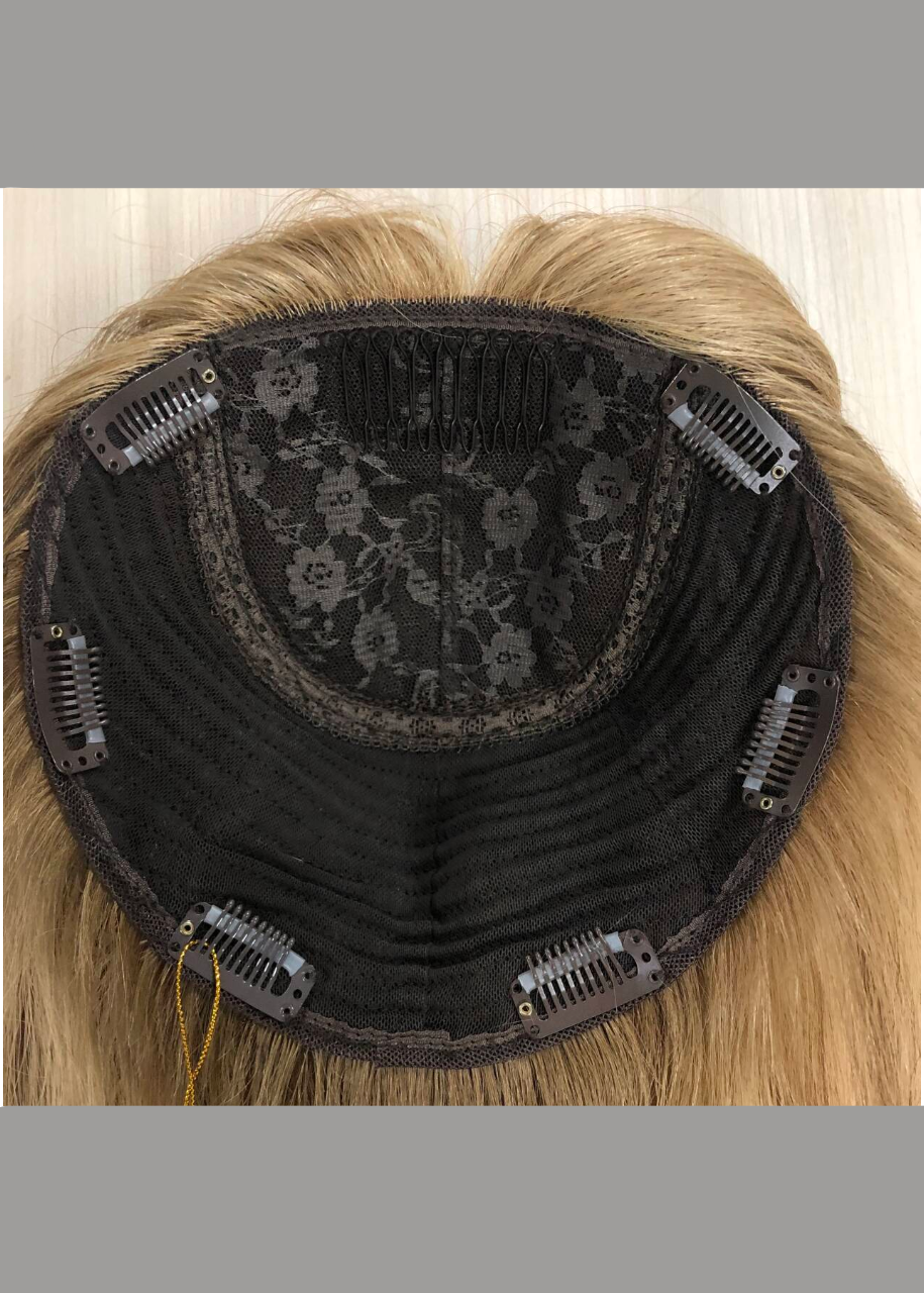 Nebula | Raw Cuticle Human Hair 7x7'' silk Base Topper 4x4'' Middle with weftback half handmade injection 100% Hair End Ratio