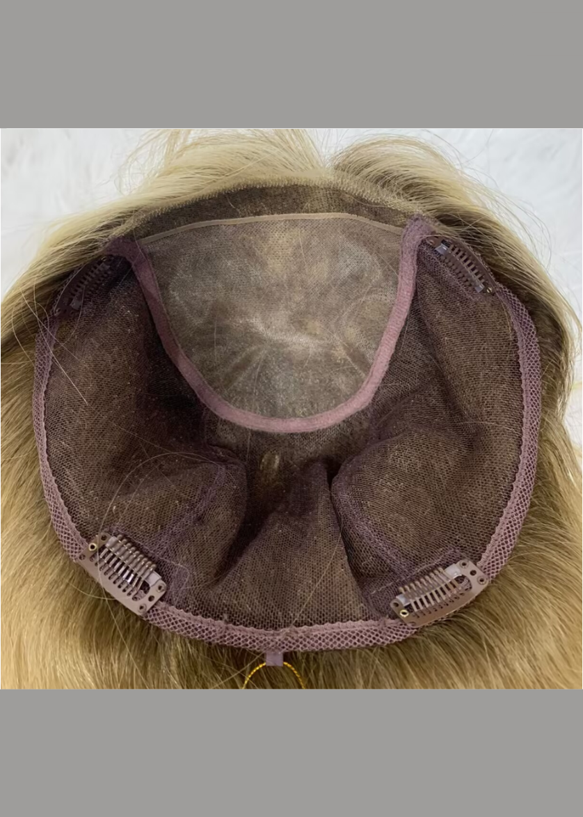 Stella | Raw Cuticle Human Hair 11x11'' Barcelona ( mono topper with lace back ) 80% Hair End Ratio mono lace in the fron