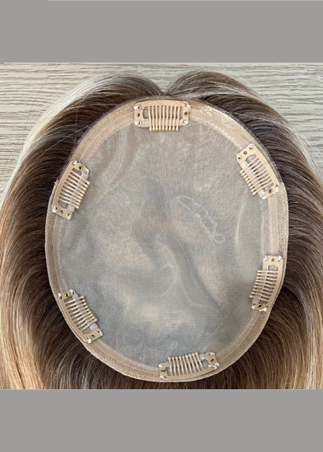 Zephyr | Raw Cuticle Human Hair 6x7'' silk Base Topper with silk cloth cover full handtied 60% Hair End Ratio