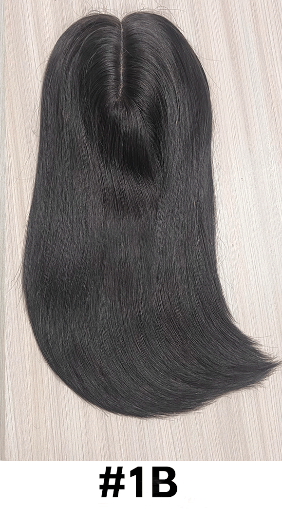 Nova | Raw Cuticle Human Hair 7.5x8'' Full mono Topper Middle mono with weft back 80% Hair End Ratio