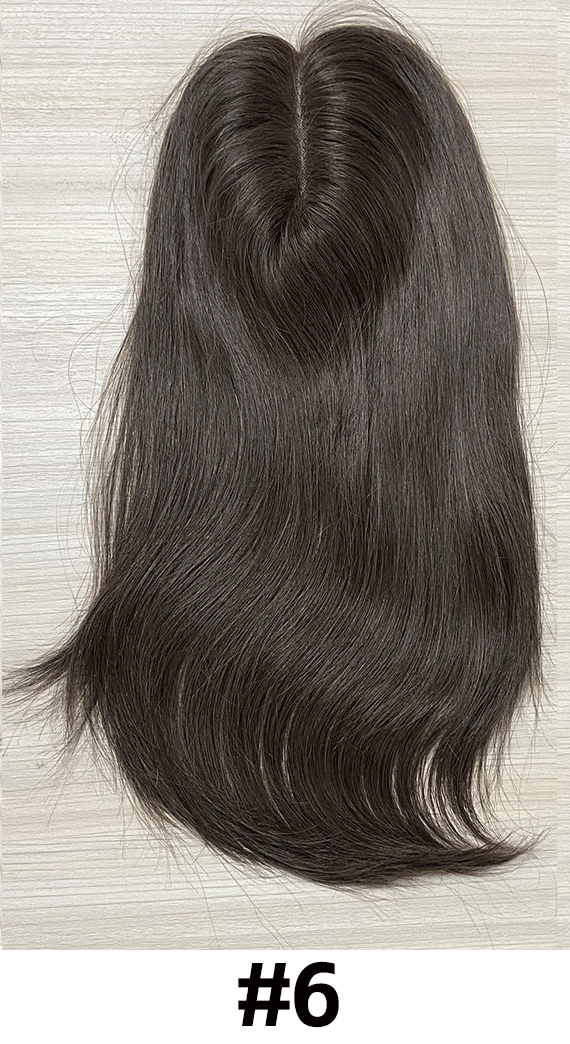 5.5" x 6" Soft Lace Front Mono Top Lace Back Full Handmade Chinese Cuticle Raw Human Hair Topper | 120% Normal Density