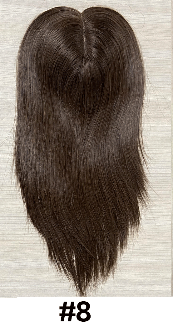 3" x 5" Mia Full Mono Base Full Handmade Chinese Cuticle Raw Human Hair Topper | 120% Normal Density