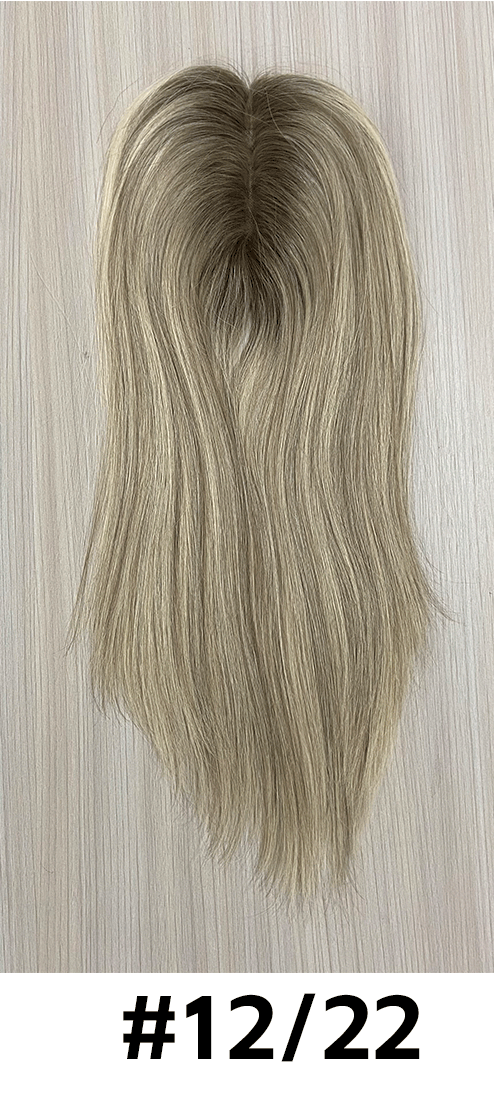 Willow | Raw Cuticle Human Hair 7x8'' mono Topper 2x4'' middle half handtied with weftback 80% Hair End Ratio