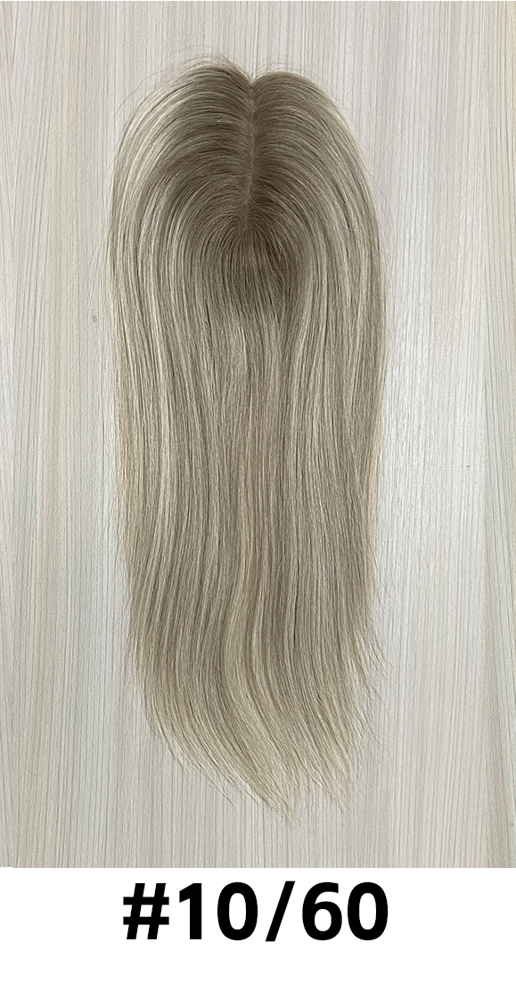 Clover | Raw Cuticle Human Hair 5.5x6'' mono Top lace Back Topper 80% Hair End Ratio soft lace in the front