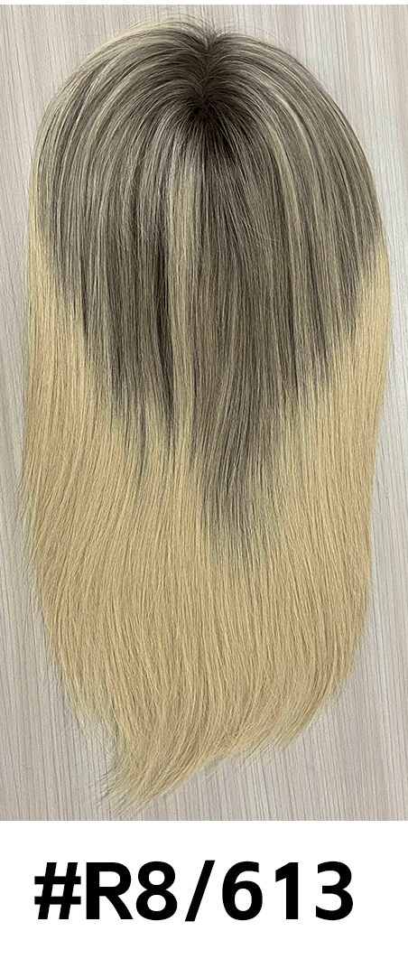 Lyn | Raw Cuticle Human Hair 3x5'' Full mono base Topper Full Handmade 80% Hair End Ratio