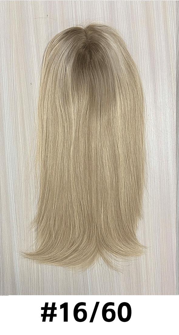 Nova | Raw Cuticle Human Hair 7.5x8'' Full mono Topper Middle mono with weft back 80% Hair End Ratio